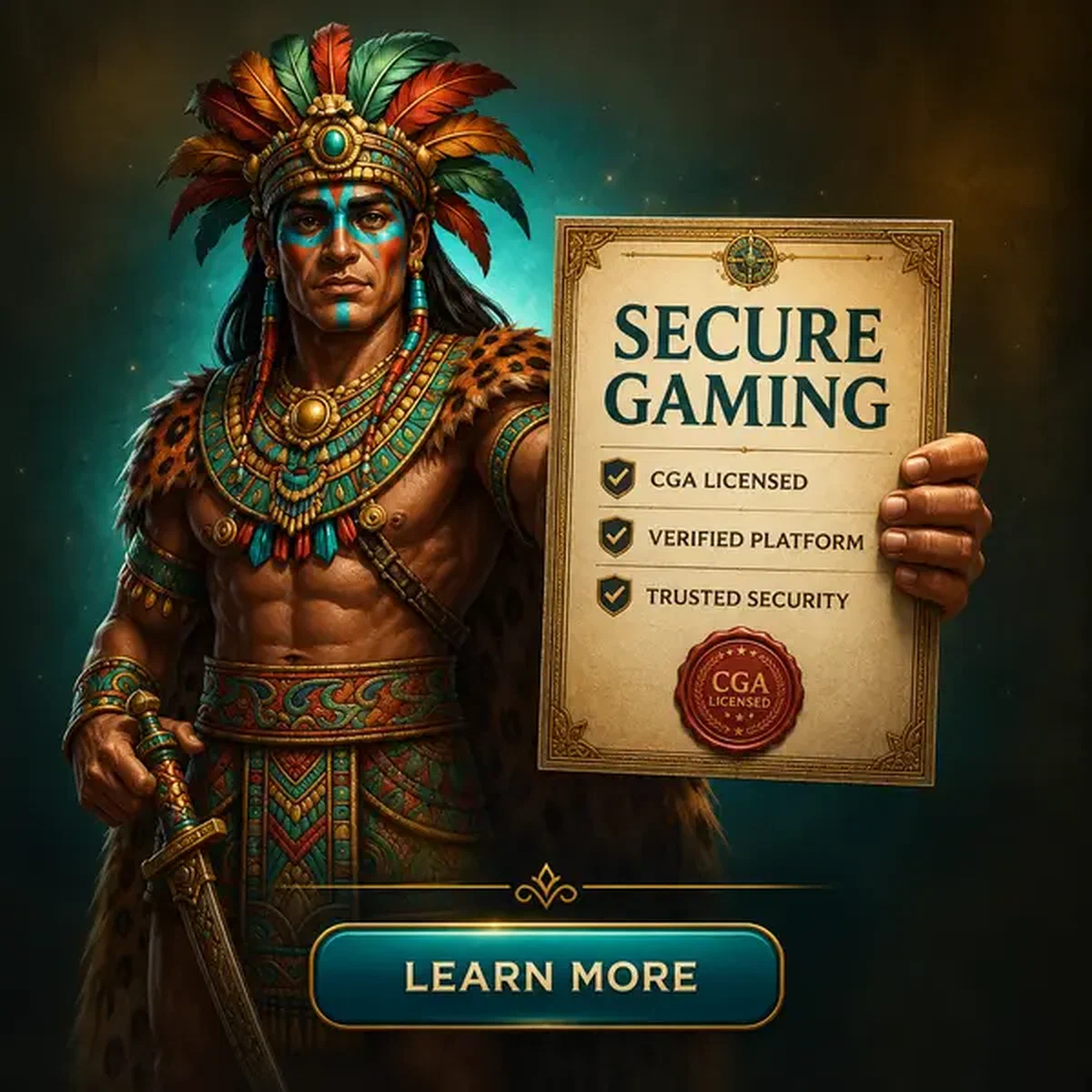 Krieger präsentiert Verifizierungszertifikat am Portal des Curaçao Gaming Authority License Framework