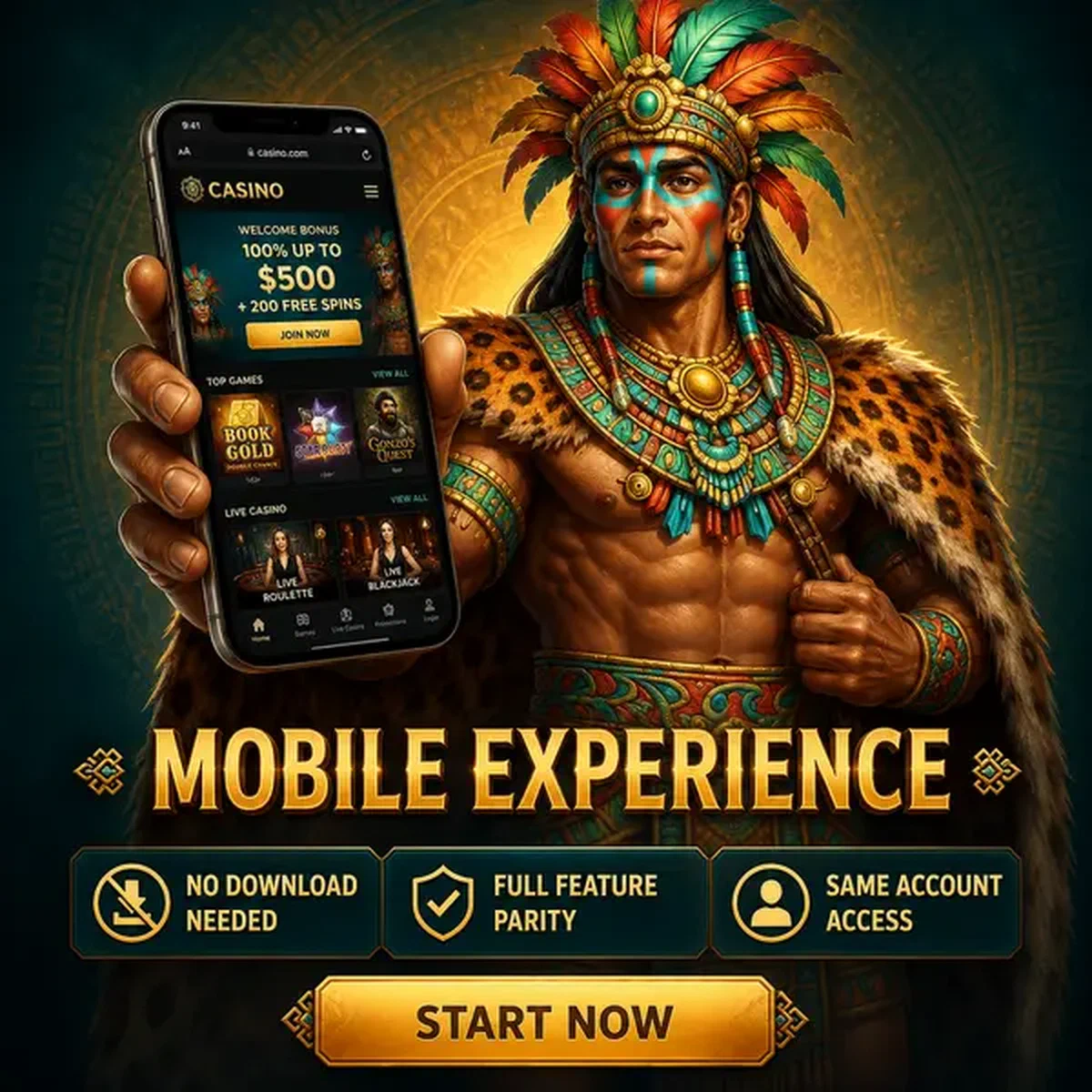 Jaguar Warden präsentiert Rolldorado Mobile App Interface auf leuchtendem Smartphone-Bildschirm